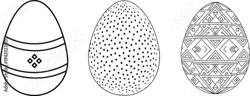 Easter sun day decorative eggs illustrations