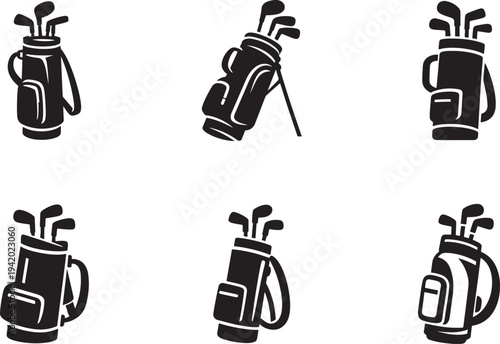 Golf bag icon set vector illustration for website, logo, app, template and ui design use purpose.