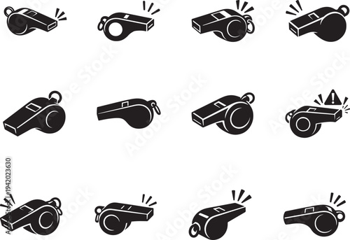 Whistle icon set vector illustration for website, logo, app, template and ui design use purpose.