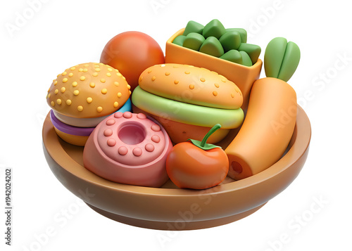 A bowl filled with various types of food