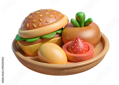 A plate with a burger and a side salad