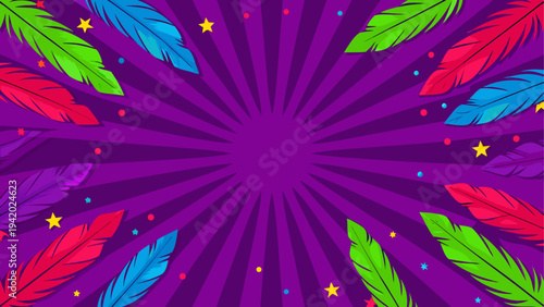 Vibrant abstract geometric pattern radiating from a central point with rainbow colors