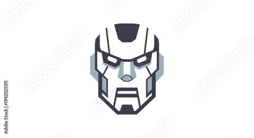 Futuristic Iron Man Helmet Vector Illustration.