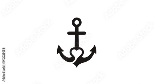 Simple black anchor symbol on white background.