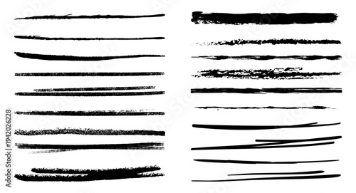 Wallpaper Mural Black set paint, ink brush, brush strokes, brushes, lines, frames, box, grungy. Grungy brushes collection. Brush stroke paint boxes on transparent background - stock vector Torontodigital.ca
