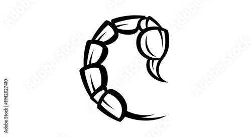 detailed scorpion head line drawing side view