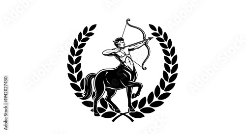 Mounted archer balancing on galloping horse