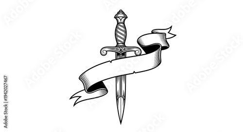 elegant curved sword with ornate hilt and