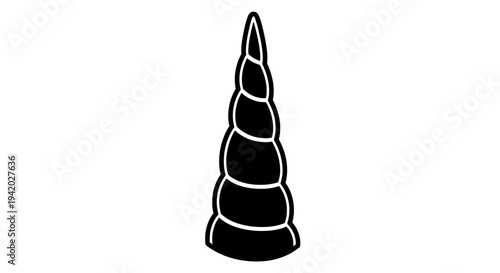 tall cylindrical layered object with pointed tip