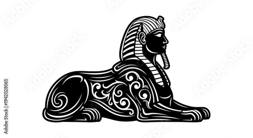 ancient egyptian sphinx with intricate headdress