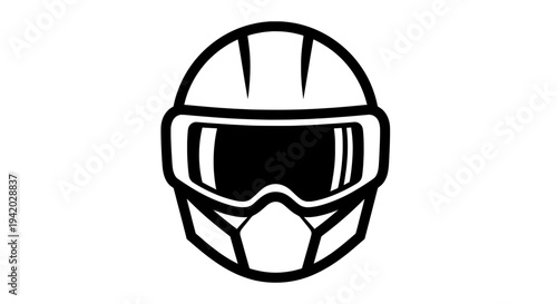 black and white line drawing of a motorcycle helmet with visor