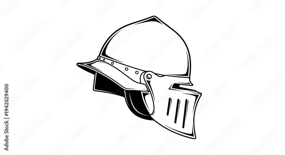 Fototapeta premium medieval helmet side view with dotted crest