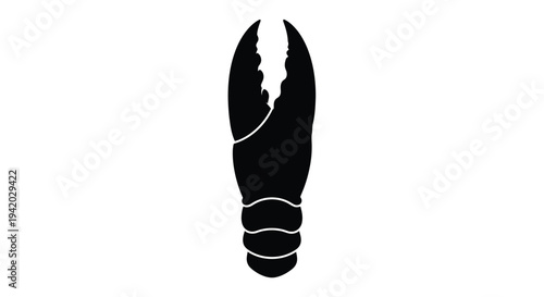 A striking black lobster claw graphic simple and bold silhouette