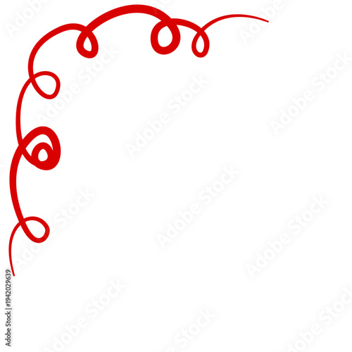 Red swirl corner border