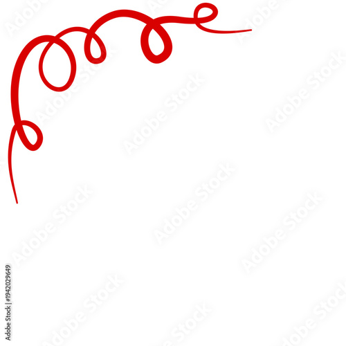 Red swirl corner border
