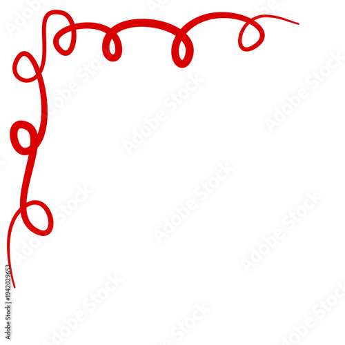 Red swirl corner border