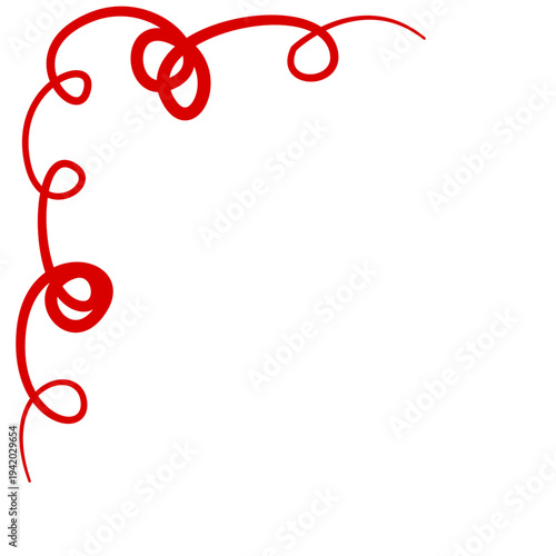 Red swirl corner border