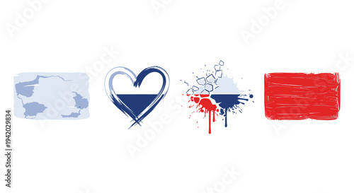 Set of 4 patriotic icons vector