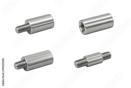 Foto Metal standoff spacers for mounting electronic hardware with transparent backgro