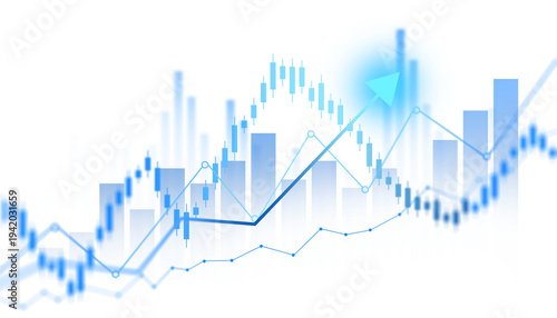 Foto Stock Market Investment Growth Graph Business Finance Trading and Exchange Data