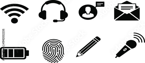 Collection of communication and technology icons