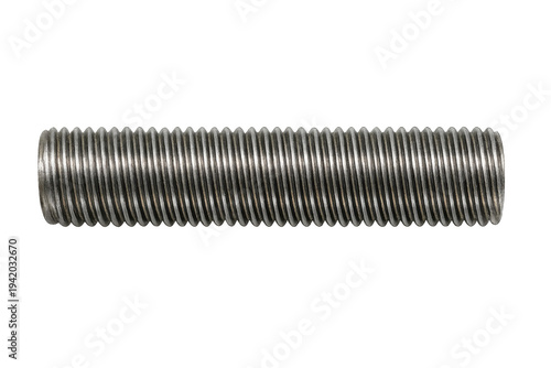 Fotografie Stainless steel threaded rod stud bolt on transparent background