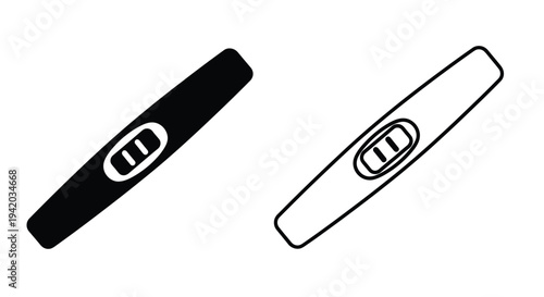 Two pregnancy tests one positive and one negative in silhouette