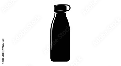 Vector black water bottle icon