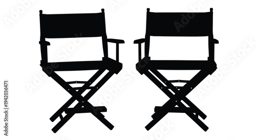 Two director s chairs facing forward a striking black silhouette