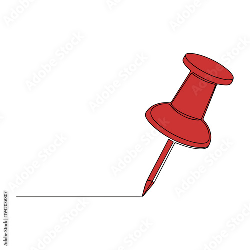red push pin isolated