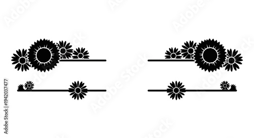Harmonious Decorative Floral Dividers Elegant Vector Ornaments for Invitations and Digital Art
