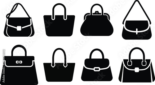 Black and white handbag silhouettes handbags fashion