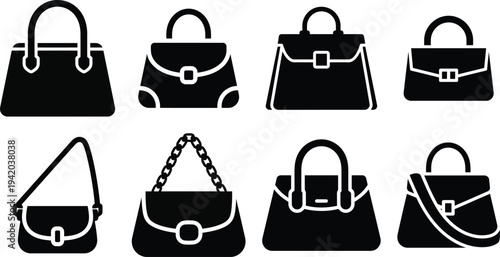 Black and white handbag silhouettes handbags purses 2