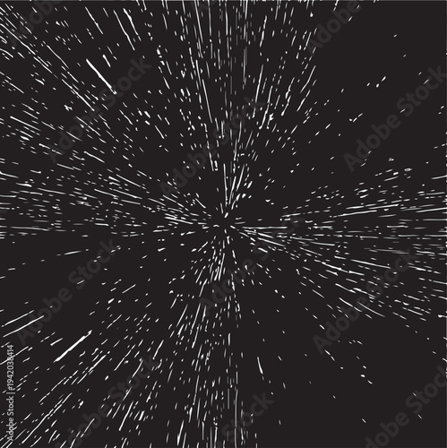 Circular starburst explosion texture. Distressed uneven grunge background. Abstract vector illustration. Overlay to create interesting effect and depth. Isolated on white background.