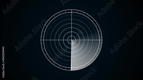 Technology radar animation with white color