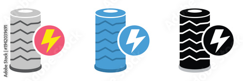 Fuse icon set multi style, versatile vector illustrations of different fuse types in line and filled variations, editable graphics for electrical design