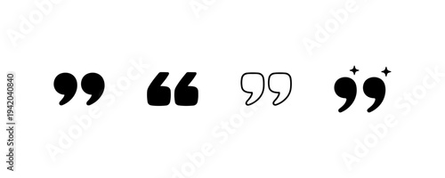 Quotation marks speech punctuation icon set