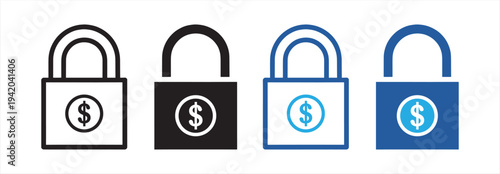 Fixed Price Icon Set Pricing, Cost, and Payment Line and Solid Vector Symbols