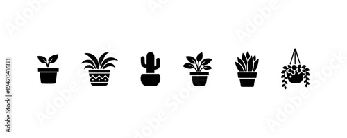 Houseplant and Potted Plants Icons Set