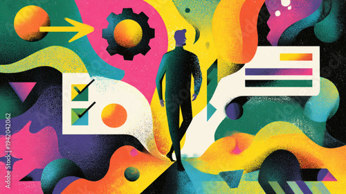 Silhouette of a man standing alone.