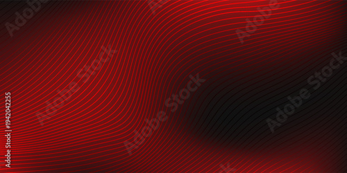 Abstract lines black banner with red strokes with soft gradations  red gradients with rough noise texture modern abstract simple