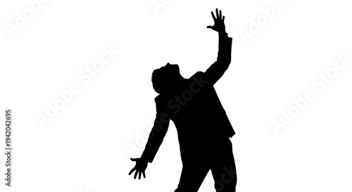 Vector silhouette of a man with arms outstretched