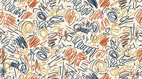 Handdrawn Abstract Scribble Pattern Featuring Artistic Lines and Shapes for a Creative Modern Background Design