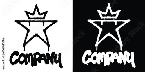 Graffiti king star logo vector design