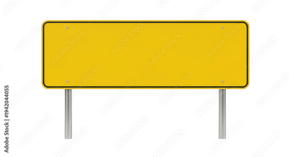 Obraz premium Yellow rectangular road sign mounted on two metal poles