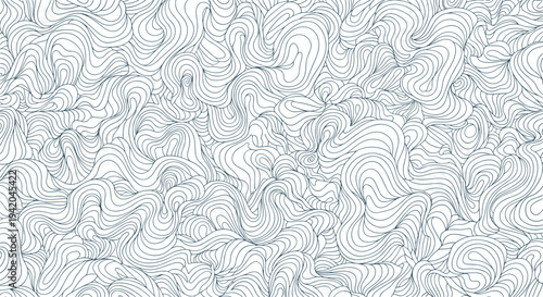 Intricate abstract pattern of flowing blue wavy lines creates a rhythmic and textured background suitable for artistic and creative design projects.