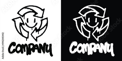 Graffiti Eco Friendly Recycle logo vector design