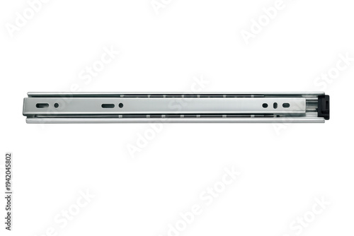 Slika na platnu Metal ball bearing drawer slide mechanism on transparent background