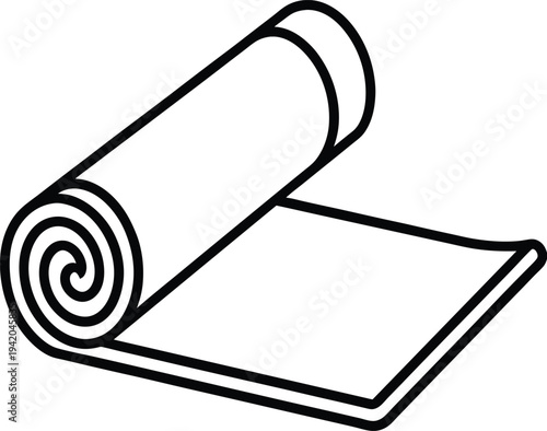 Yoga Mat Roll Simple Line Art Fitness Exercise