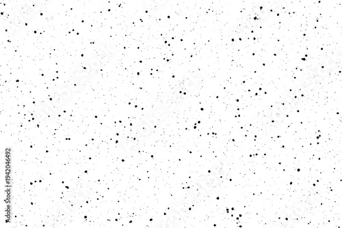 A fine, grainy overlay of scattered dark particles creates a distressed and aged appearance on a clean white field